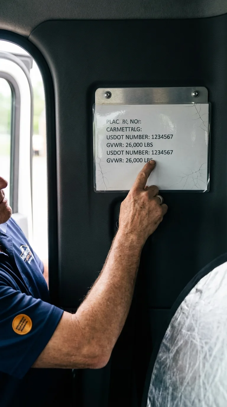 USDOT licensing placard verification in Haubstadt